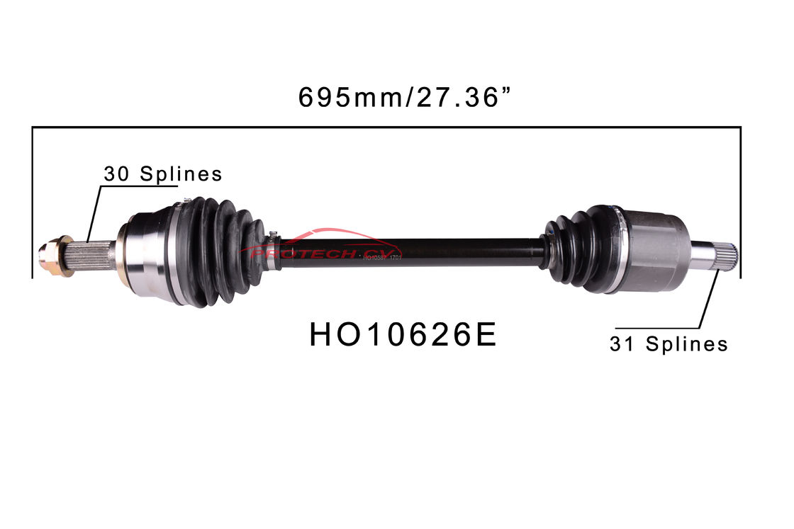 HO10626E CV  CV Axle Assembly Heavy Duty Clamp TPEE Boot  Cold Forging Grinding Process Technology EXTREME Weather Unit