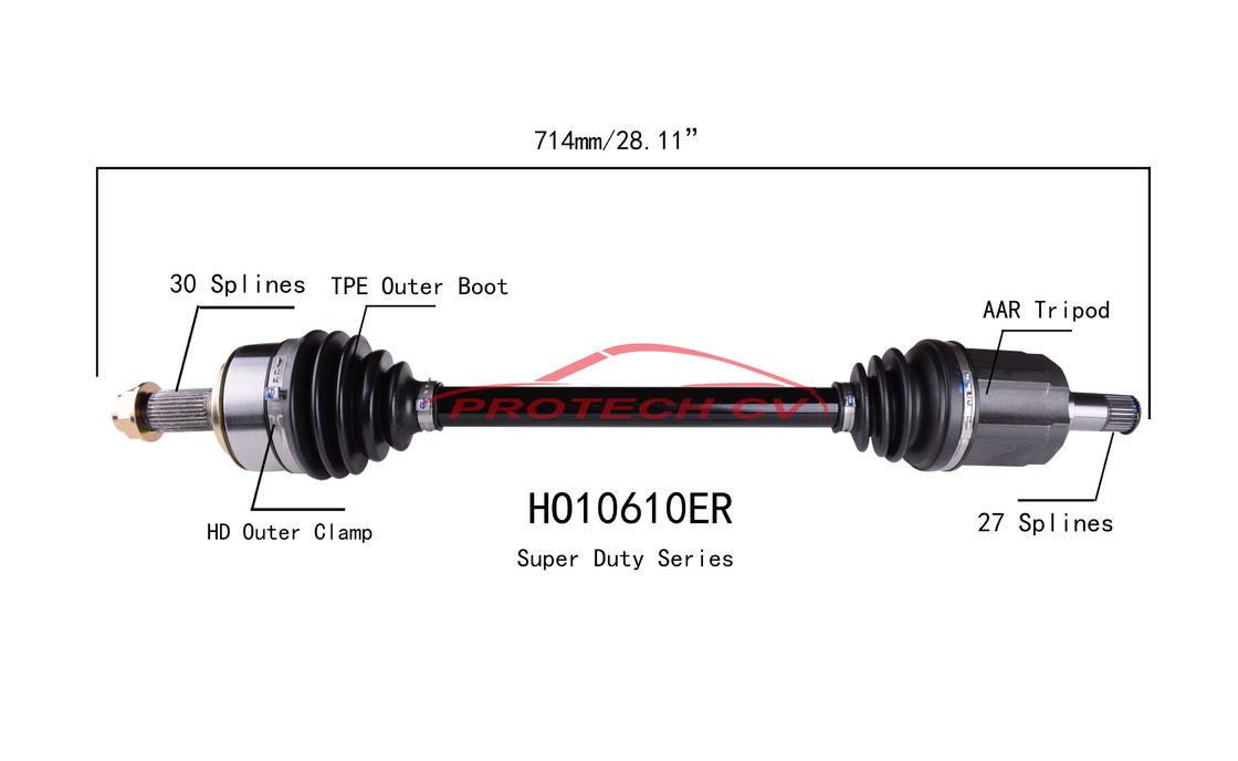 HO10610ER CV  CV Axle Assembly Heavy Duty Clamp TPEE Boot  Cold Forging Grinding Process Technology EXTREME Weather Unit