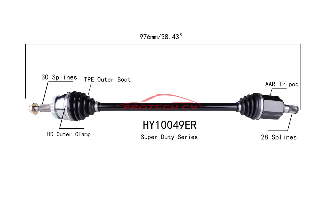 HY10049ER CV  CV Axle Assembly Heavy Duty Clamp TPEE Boot  Cold Forging Grinding Process Technology EXTREME Weather Unit