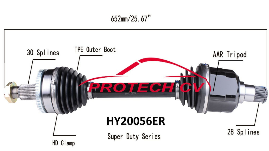 HY20056ER CV  CV Axle Assembly Heavy Duty Clamp TPEE Boot  Cold Forging Grinding Process Technology EXTREME Weather Unit